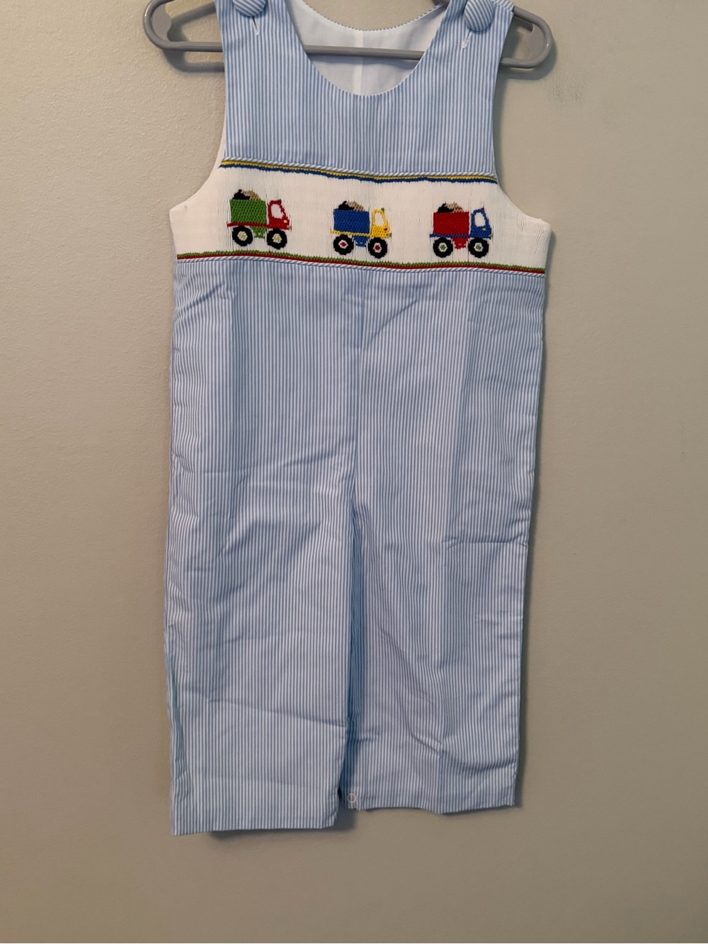 Delaney Light Blue Smocked Dump Trunk Jon Jon